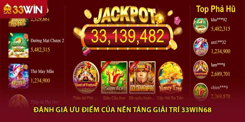 Đánh giá ưu điểm của nền tảng giải trí 33win68